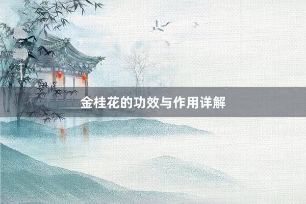金桂花的功效与作用详解